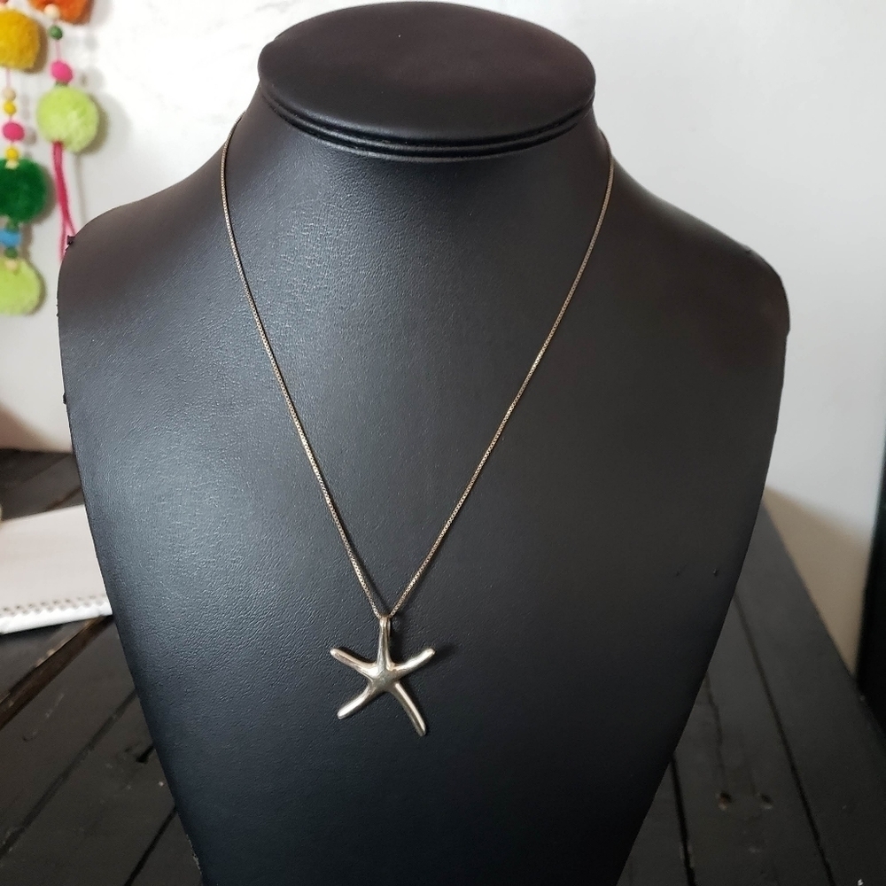 Silver Starfish Necklace Women's Jewelry Teen Girl